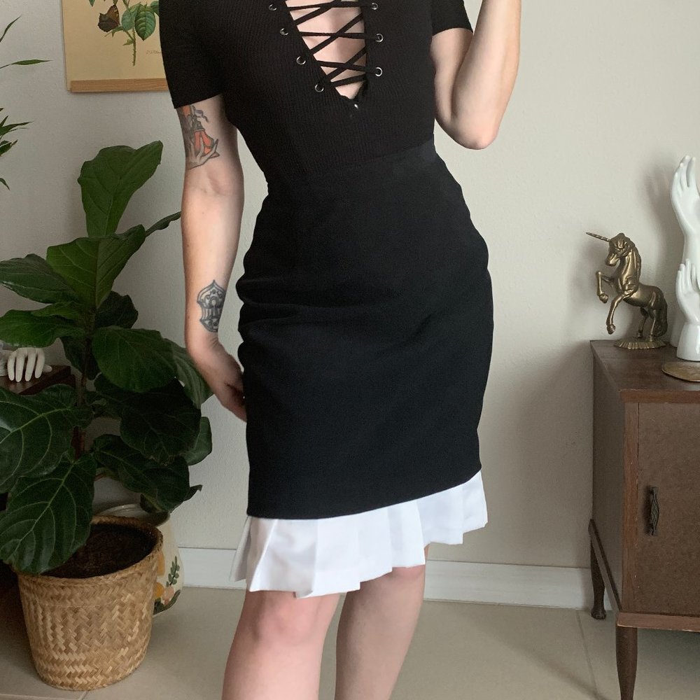 Vintage Alberto Makali Black Tie Pencil Skirt